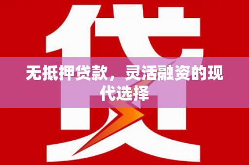 镇宁无抵押贷款，灵活融资的现代选择
