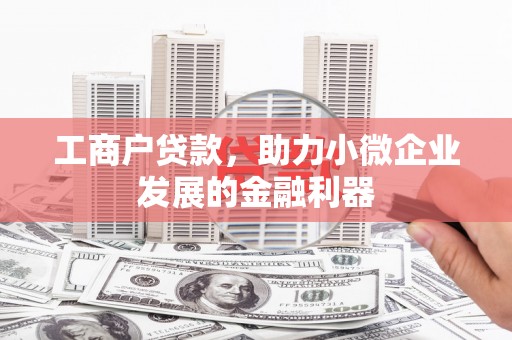 镇宁工商户贷款，助力小微企业发展的金融利器