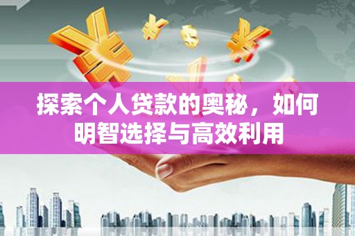 镇宁探索个人贷款的奥秘，如何明智选择与高效利用